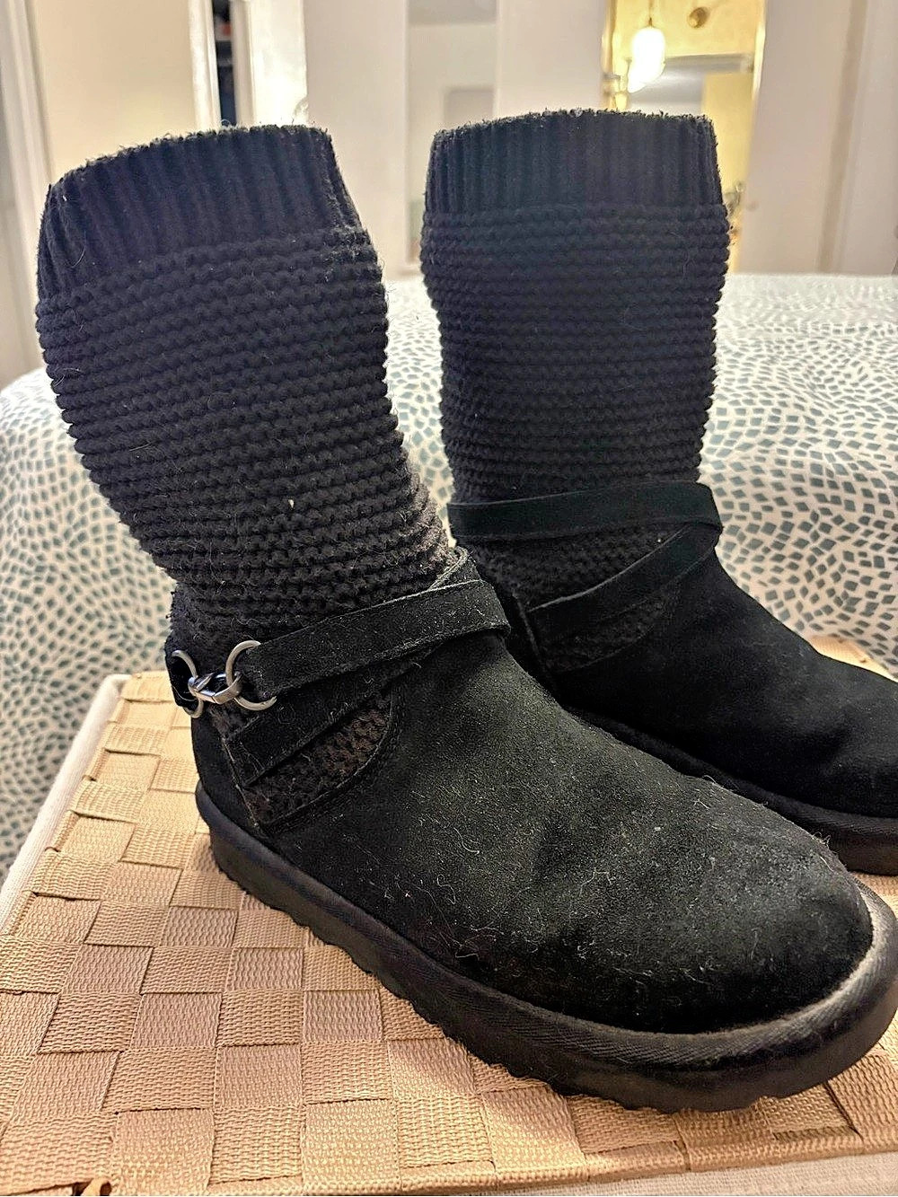 UGG Shaina Black Mid-Calf Boots